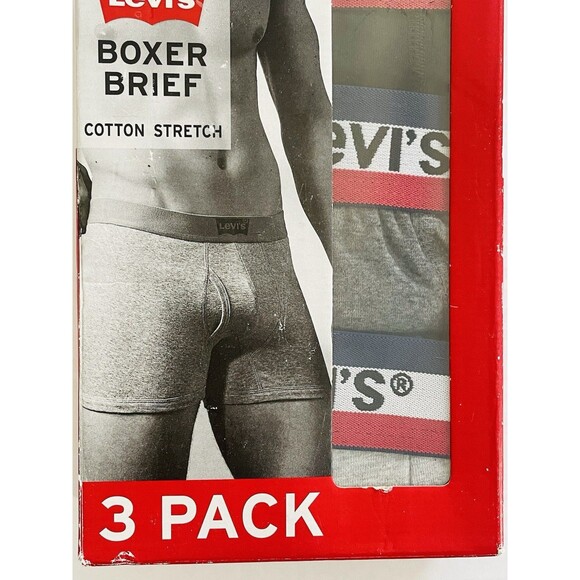 Levi’s Boxer Brief Cotton Stretch 3 Pack Style#3MB427LW Men’s S Color:AST - Picture 3 of 8